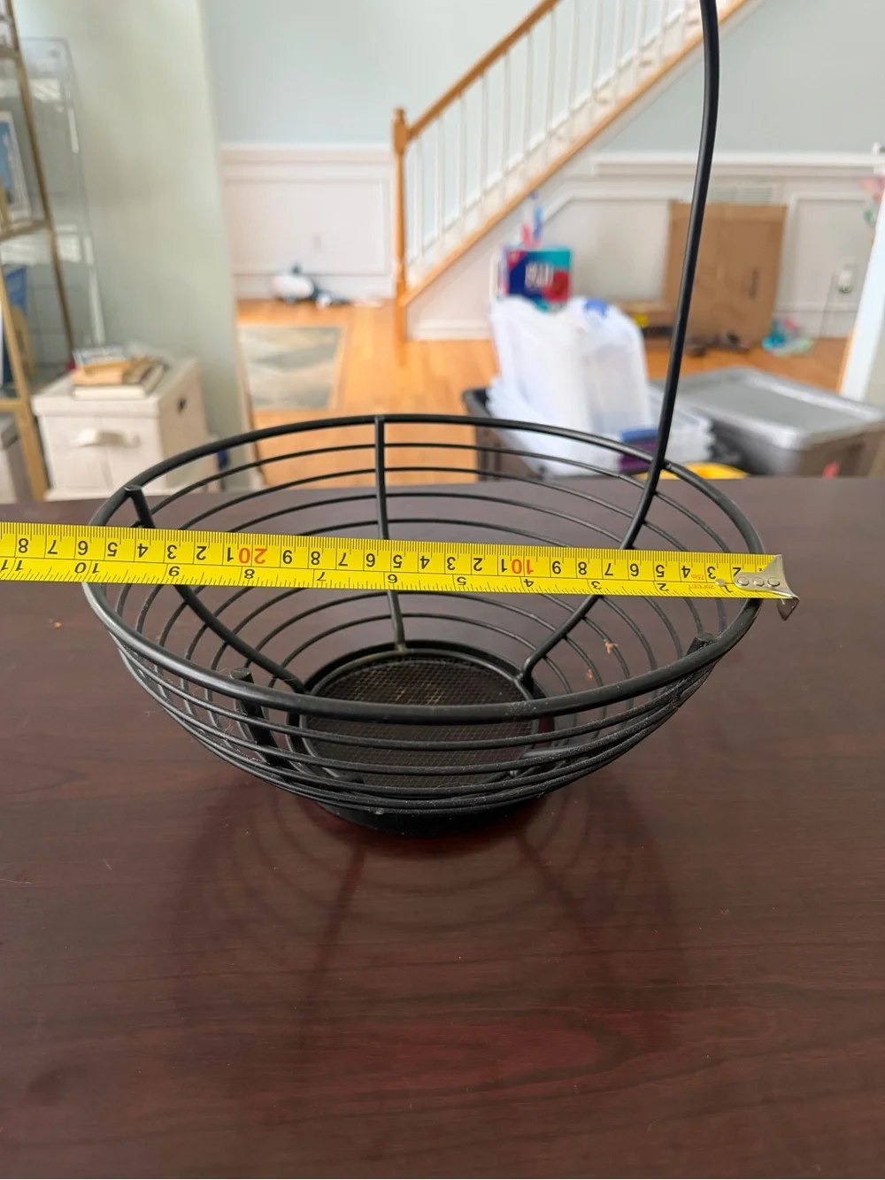 Black Metal Fruit Basket with Hanging Hook - Home Accents